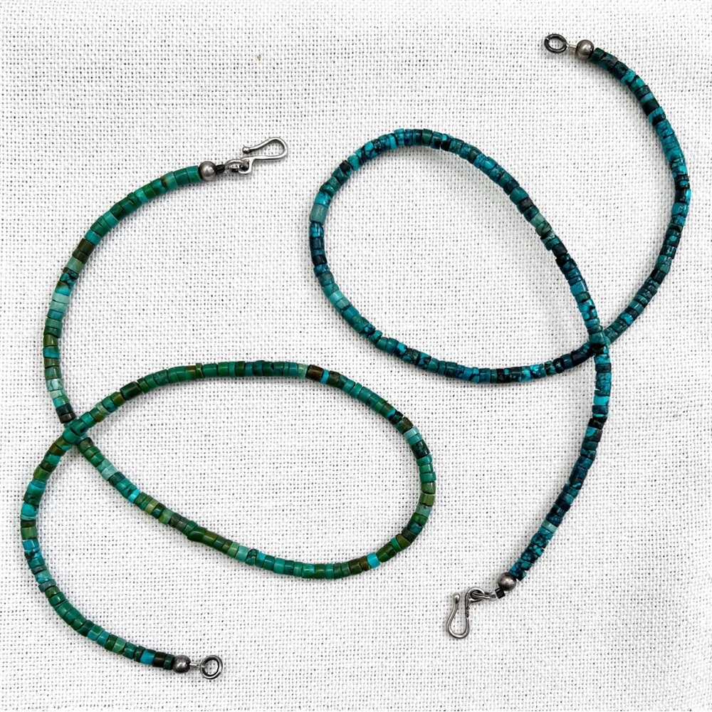 1970s TURQUOISE Heishi Vintage Southwestern Necklace 18” NOS Never Used! - Picture 1 of 5